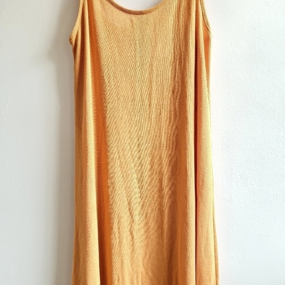 Zara Ribbed Slip Spaghetti Strap Orange Midi Dress New With Tag Size Medium - Picture 5 of 11